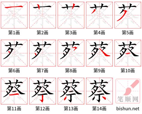 蔡筆劃|《蔡》字笔顺、笔画、有几画